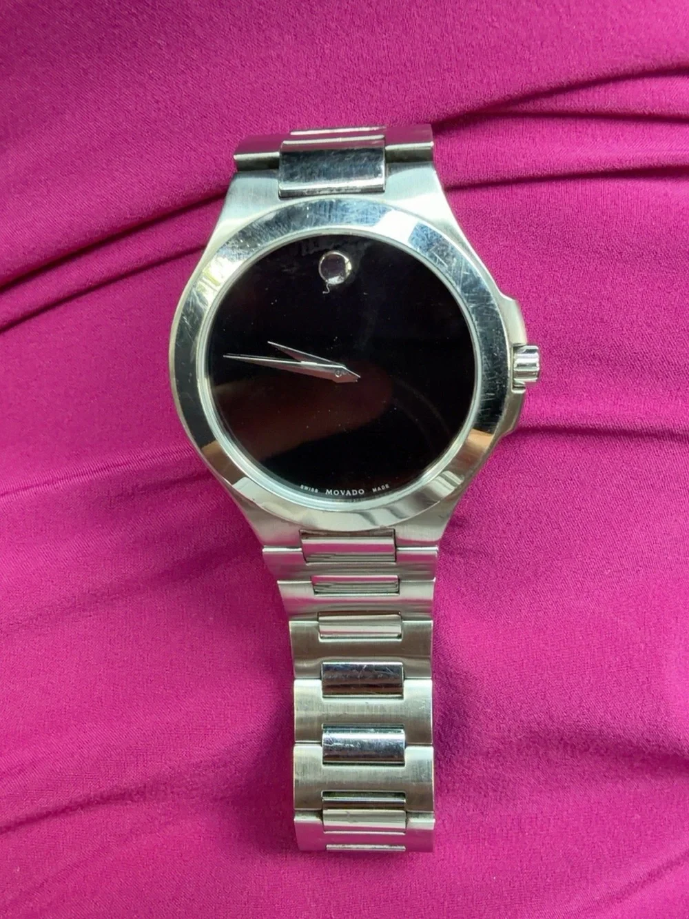 Movado Swiss Stainless Steel Black Dial Watch